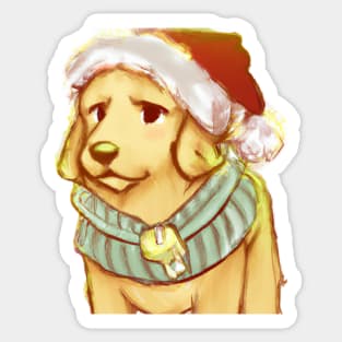 Cute Golden Retriever Drawing Sticker